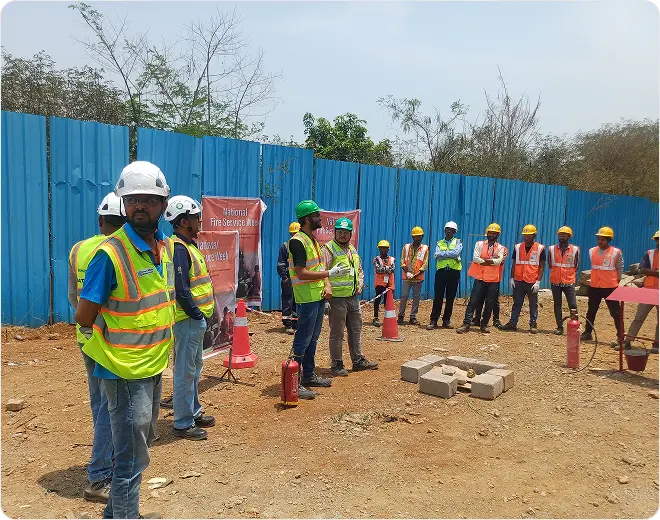 Fire service week safety drill at a SEW Data Center site